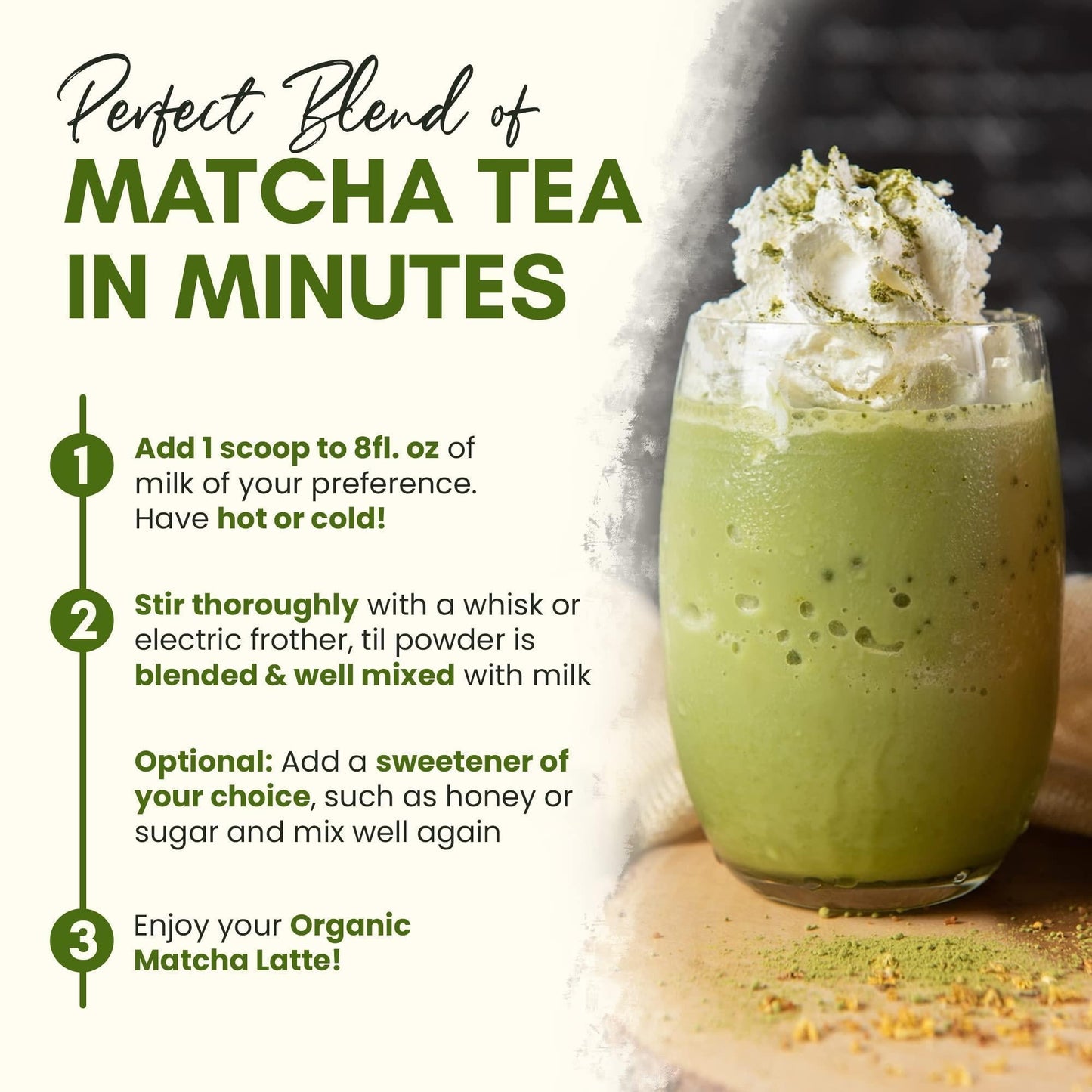Renka ZenFlow: Organic Japanese Matcha Latte Blend with Ashwagandha & MCT Oil