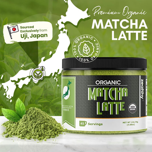 Renka ZenFlow: Organic Japanese Matcha Latte Blend with Ashwagandha & MCT Oil